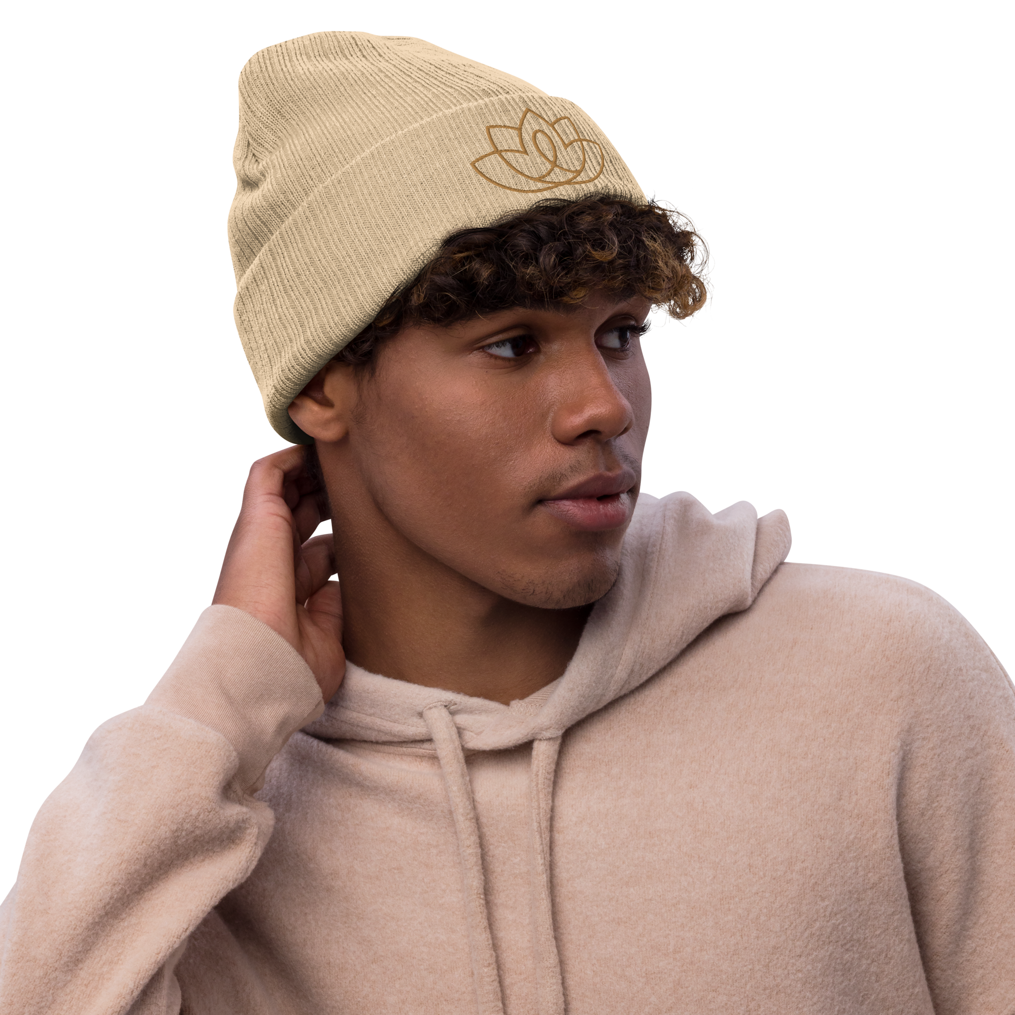 Embroidered Ribbed Knit Beanie