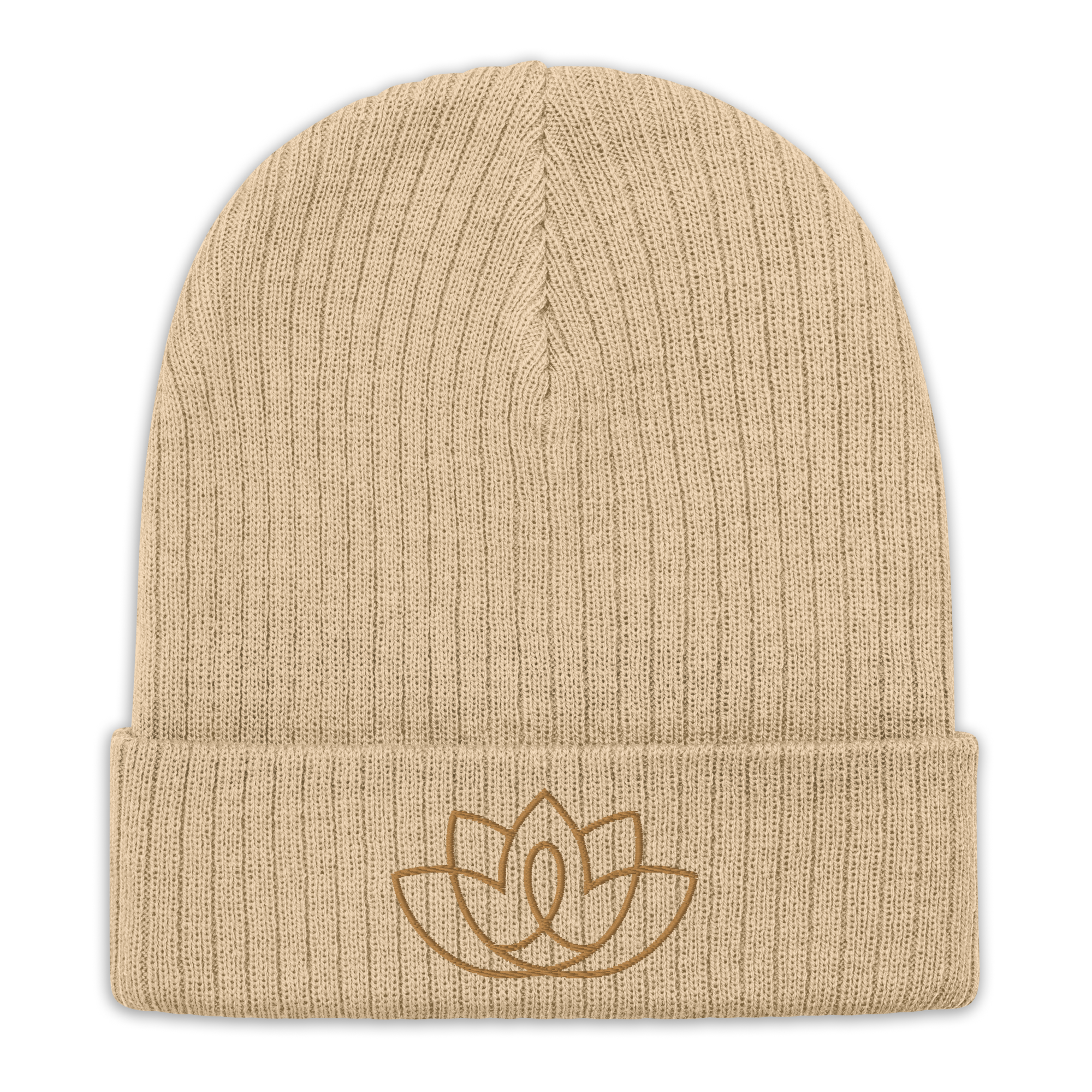 Embroidered Ribbed Knit Beanie